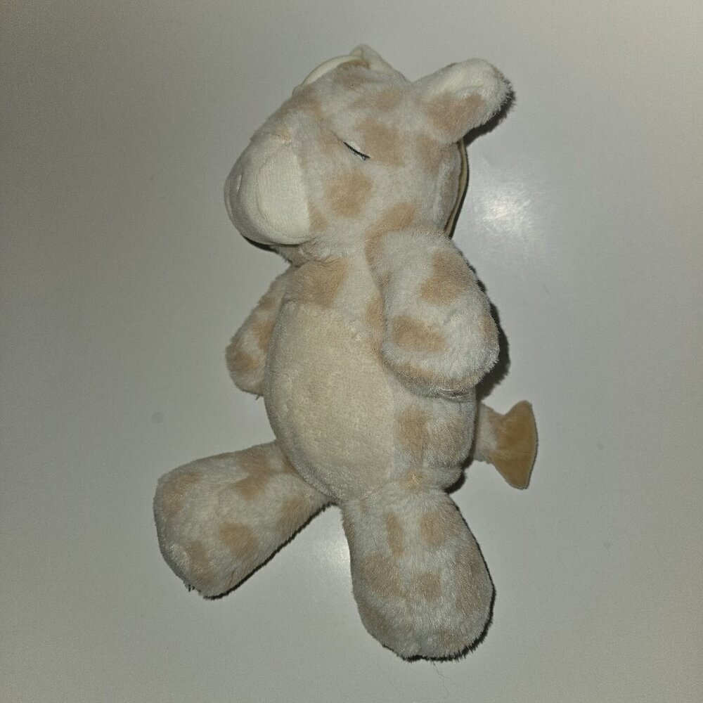Kellytoy Giraffe Plush Rattle Lovey 10" Baby Toy Clip Closed Eyes Sleeping
